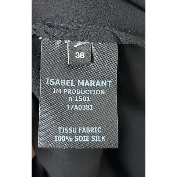 Isabel Marant 100% Silk Tank Cami Top Tunic Black Sheer Size 38 - Picture 6 of 8